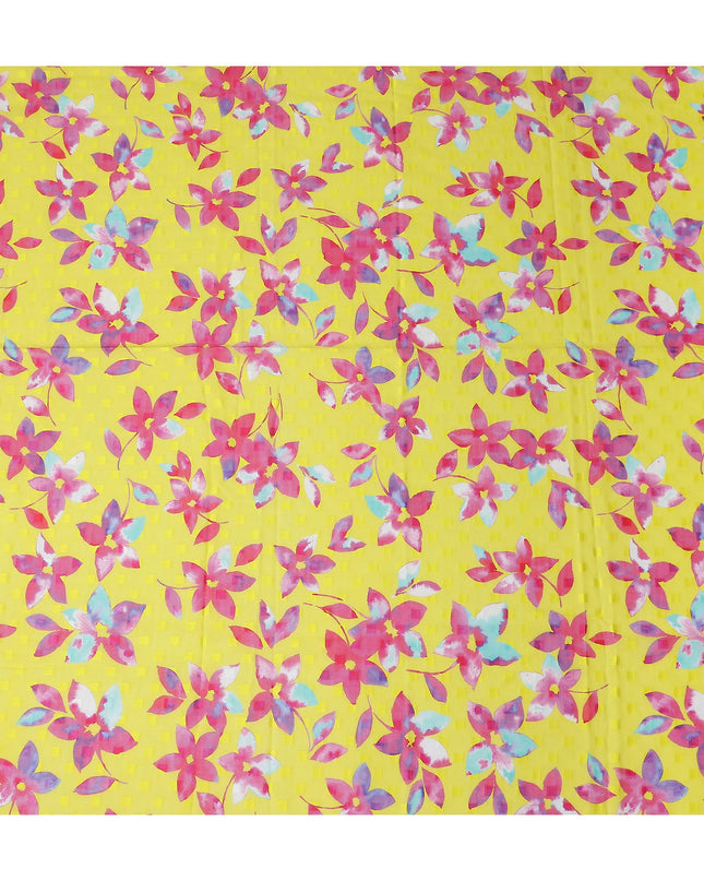 Yellow Floral Swiss Cotton Voile Sudanese Thobe
