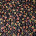 Black Floral Swiss Cotton Voile Sudanese Thobe