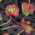 Black Floral Swiss Cotton Voile Sudanese Thobe
