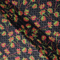 Black Floral Swiss Cotton Voile Sudanese Thobe