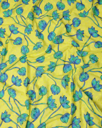 Yellow Floral Swiss Cotton Voile Sudanese Thobe