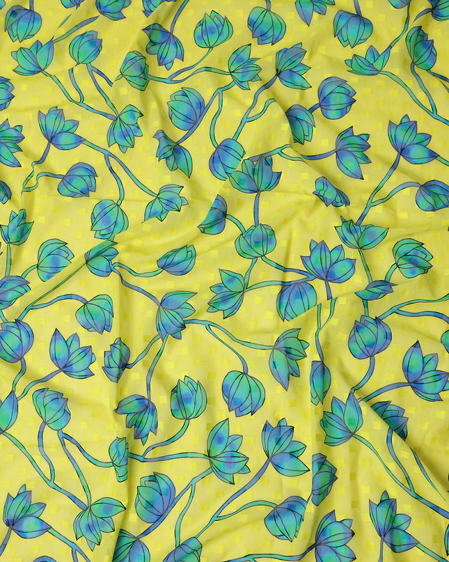Yellow Floral Swiss Cotton Voile Sudanese Thobe