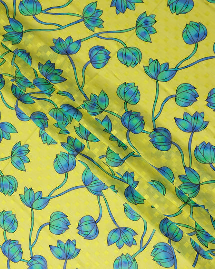 Yellow Floral Swiss Cotton Voile Sudanese Thobe
