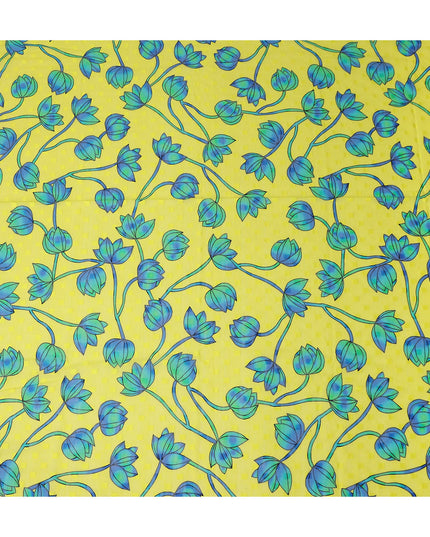 Yellow Floral Swiss Cotton Voile Sudanese Thobe