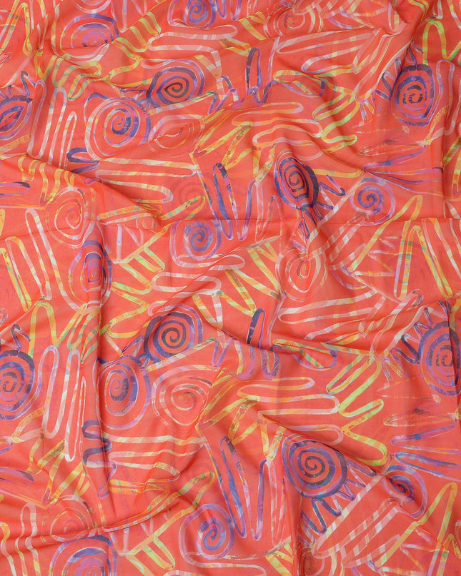 Coral Orange Swiss Cotton Voile Thobe Fabric 140cm
