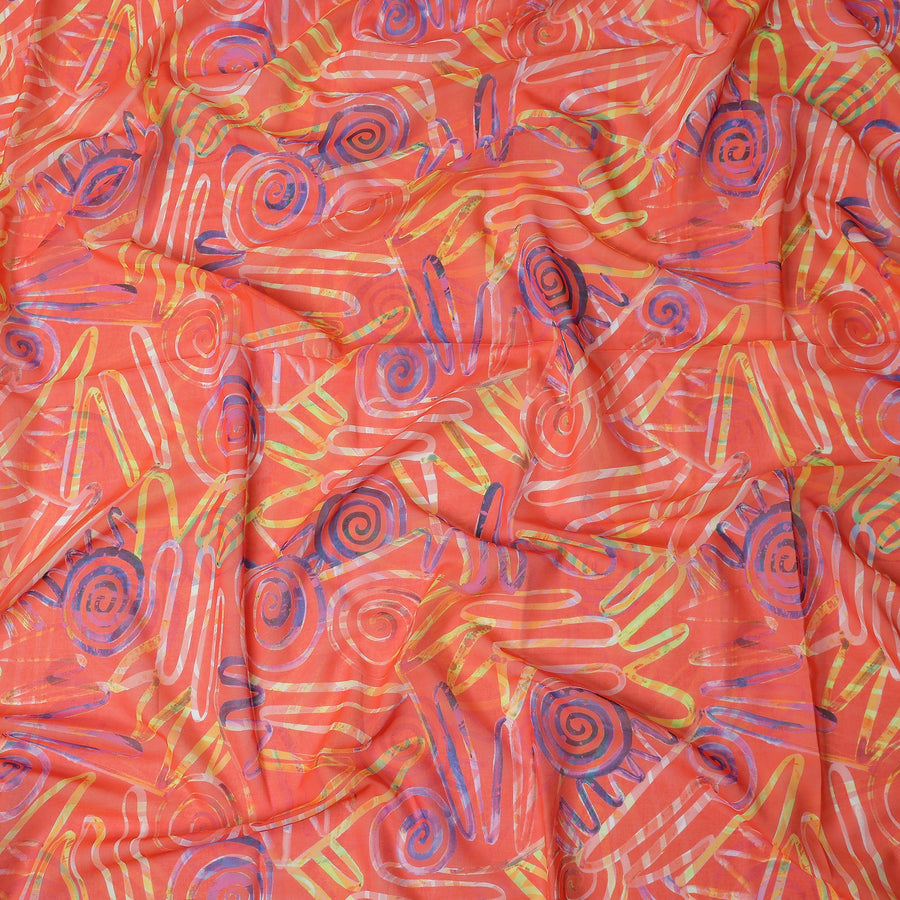 Coral Orange Swiss Cotton Voile Thobe Fabric 140cm