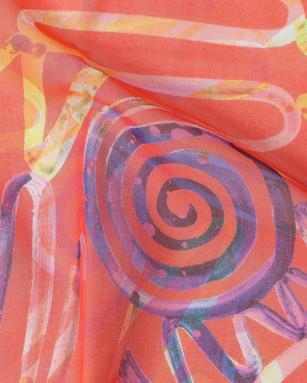 Coral Orange Swiss Cotton Voile Thobe Fabric 140cm
