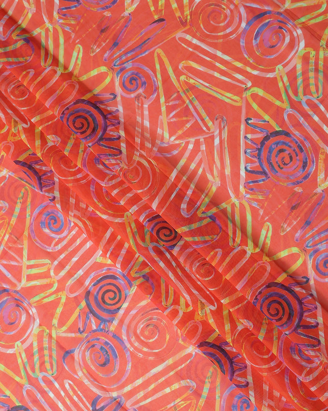 Coral Orange Swiss Cotton Voile Thobe Fabric 140cm