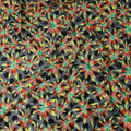 Black Floral Swiss Cotton Voile Sudanese Thobe