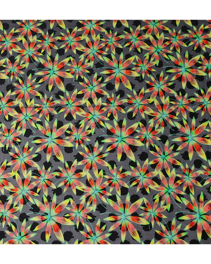 Black Floral Swiss Cotton Voile Sudanese Thobe