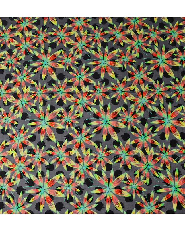Black Floral Swiss Cotton Voile Sudanese Thobe