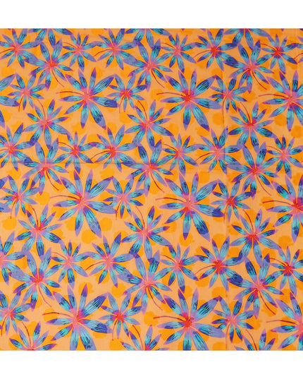 Orange Floral Swiss Cotton Voile Sudanese Thobe