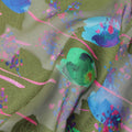 Green Abstract Swiss Cotton Voile Sudanese Thobe
