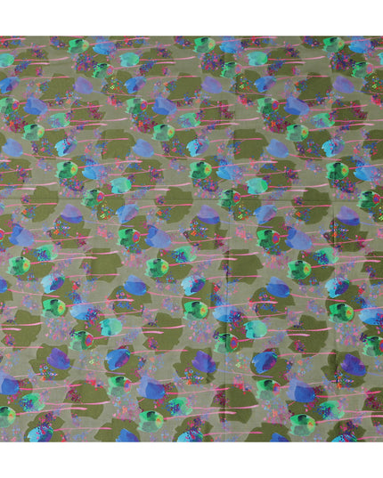 Green Abstract Swiss Cotton Voile Sudanese Thobe