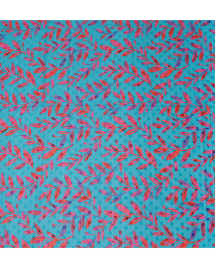 Blue Leaf Swiss Cotton Voile Sudanese Thobe