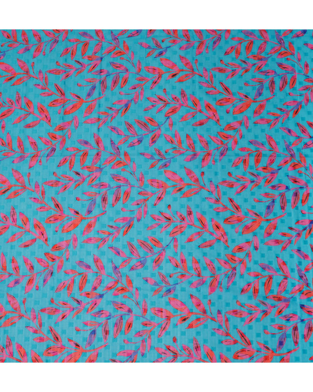 Blue Leaf Swiss Cotton Voile Sudanese Thobe