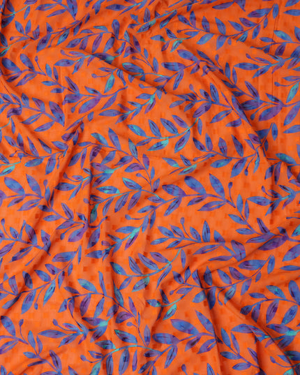 Orange Leaf Swiss Cotton Voile Sudanese Thobe