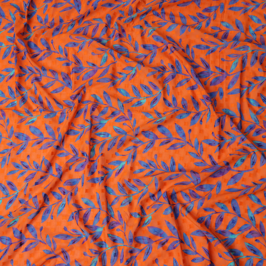 Orange Leaf Swiss Cotton Voile Sudanese Thobe