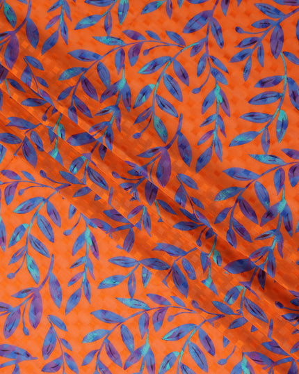 Orange Leaf Swiss Cotton Voile Sudanese Thobe