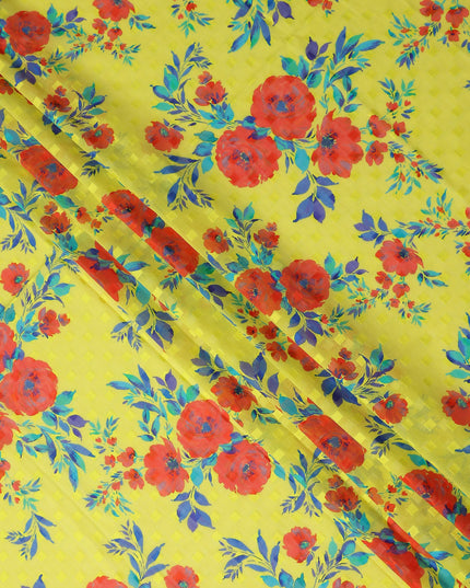 Yellow Floral Swiss Cotton Voile Sudanese Thobe