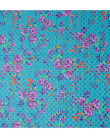 Blue Bouquet Swiss Cotton Voile Sudanese Thobe