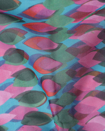 Rose Teal Swiss Cotton Voile Thobe Fabric 140cm