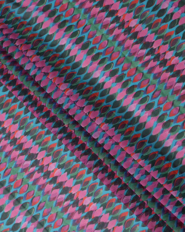 Rose Teal Swiss Cotton Voile Thobe Fabric 140cm