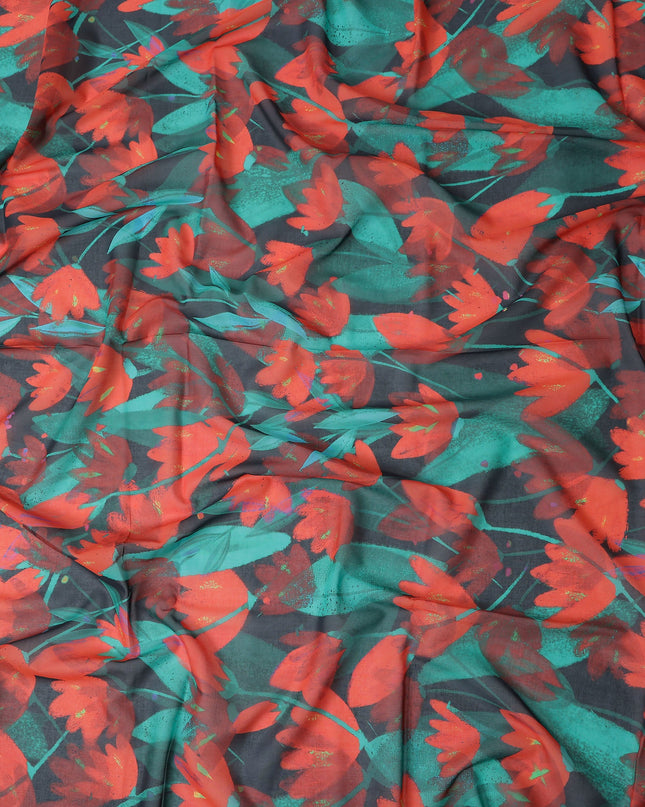 Crimson Teal Swiss Cotton Voile Thobe Fabric 140cm