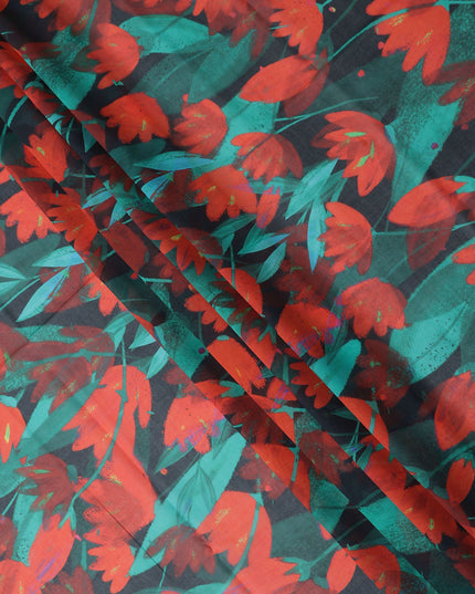 Crimson Teal Swiss Cotton Voile Thobe Fabric 140cm