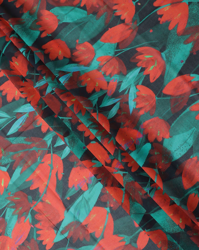 Crimson Teal Swiss Cotton Voile Thobe Fabric 140cm
