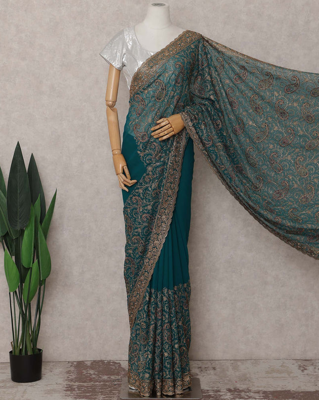 Green Georgette Saree 110cm | Regal