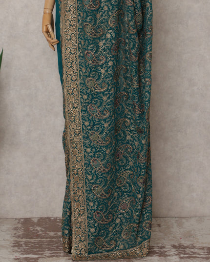 Green Georgette Saree 110cm | Regal