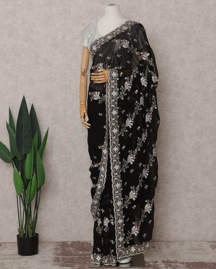 Black Georgette Saree 110cm | Regal