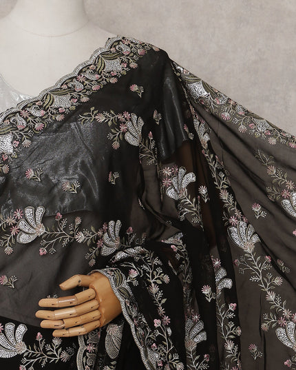 Black Georgette Saree 110cm | Regal