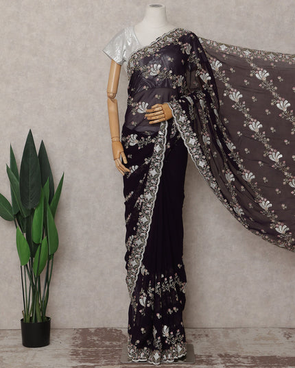 Purple Georgette Saree 110cm | Regal