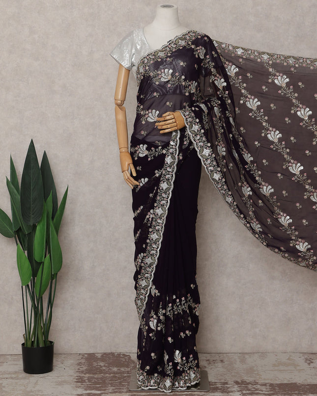 Purple Georgette Saree 110cm | Regal
