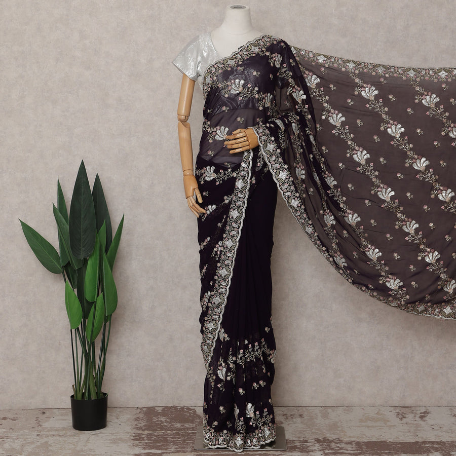 Purple Georgette Saree 110cm | Regal