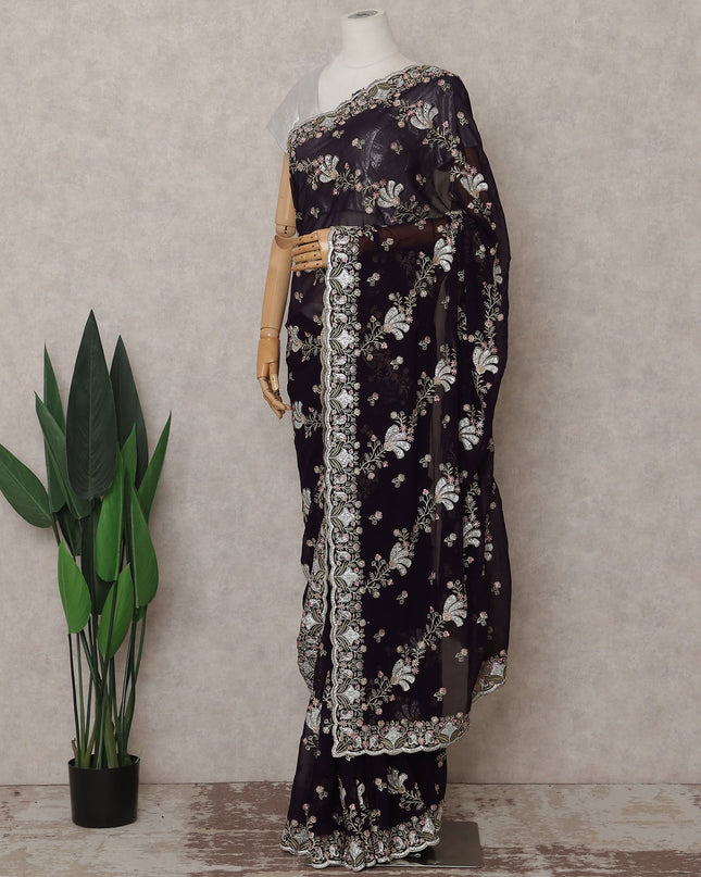 Purple Georgette Saree 110cm | Regal