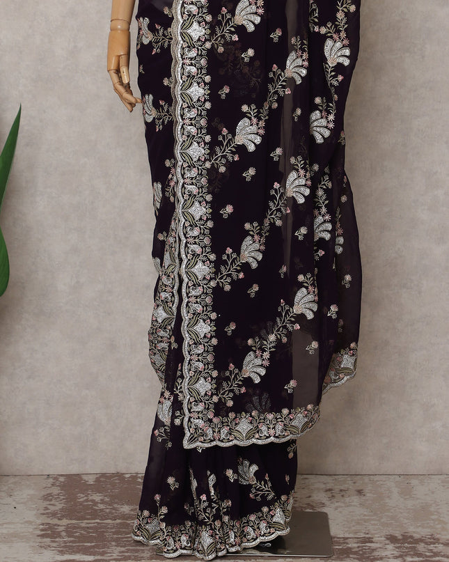 Purple Georgette Saree 110cm | Regal