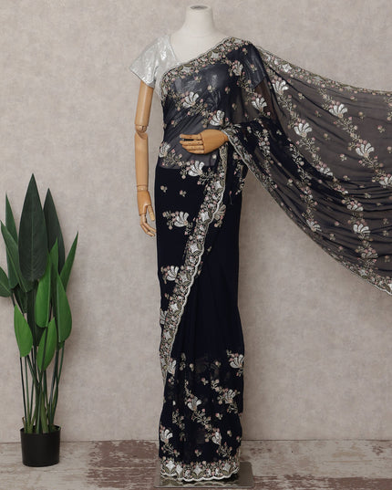 Black Georgette Saree 110cm | Regal