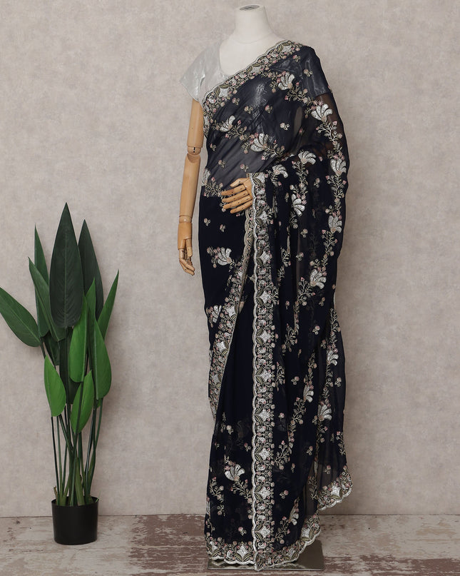 Black Georgette Saree 110cm | Regal