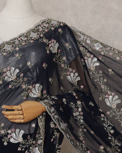 Black Georgette Saree 110cm | Regal