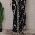 Black Georgette Saree 110cm | Regal