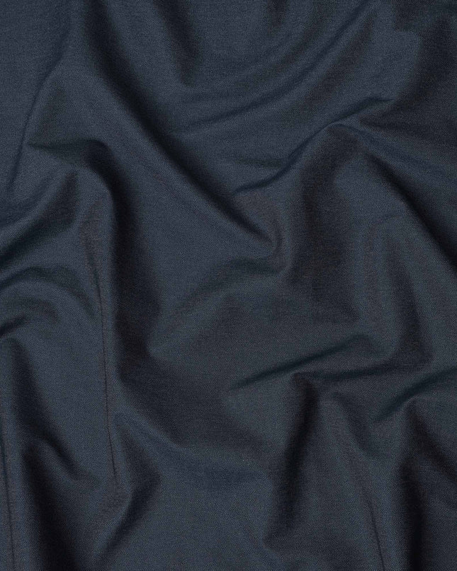 Steel Blue Blended Wool Suiting Fabric
