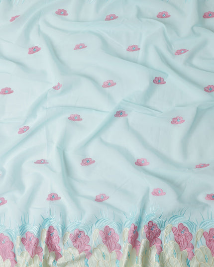 Powder Blue Cotton Voile Fabric 140cm | Regal Fabrics