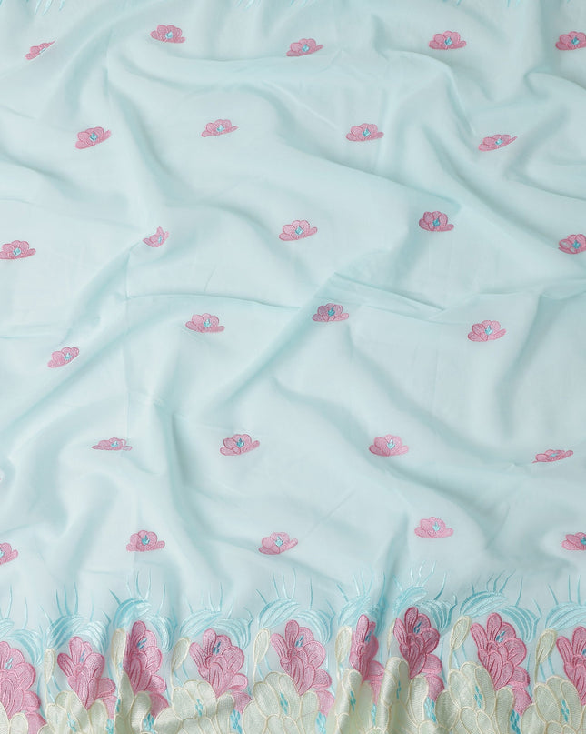 Powder Blue Cotton Voile Fabric 140cm | Regal Fabrics