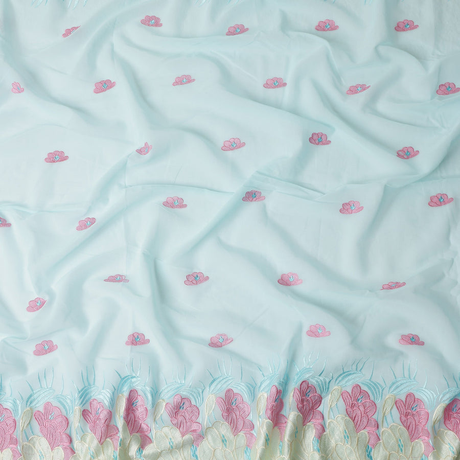 Powder Blue Cotton Voile Fabric 140cm | Regal Fabrics
