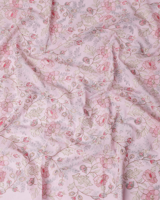 Pink Bouquet Premium Cotton Voile Fabric 110cm