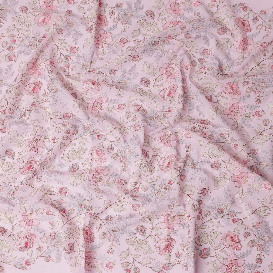 Pink Bouquet Premium Cotton Voile Fabric 110cm