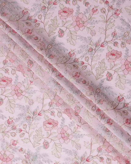 Pink Bouquet Premium Cotton Voile Fabric 110cm